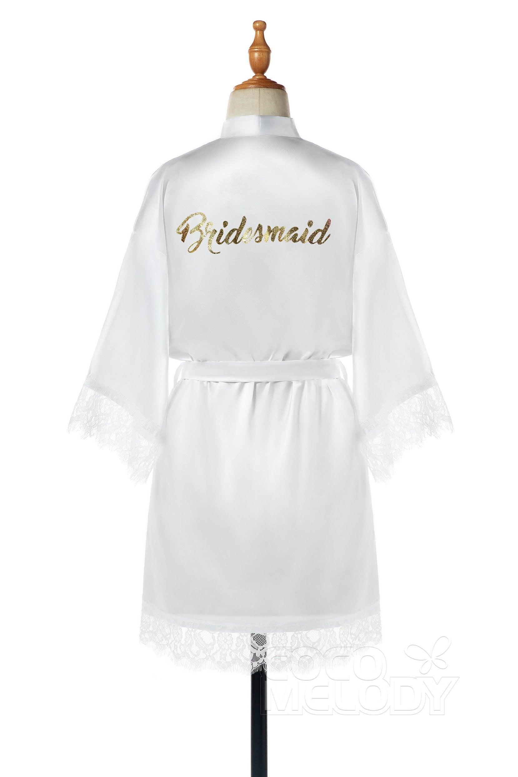 Short Silk-Like and Lace Robes CZ0210 - COCOMELODY