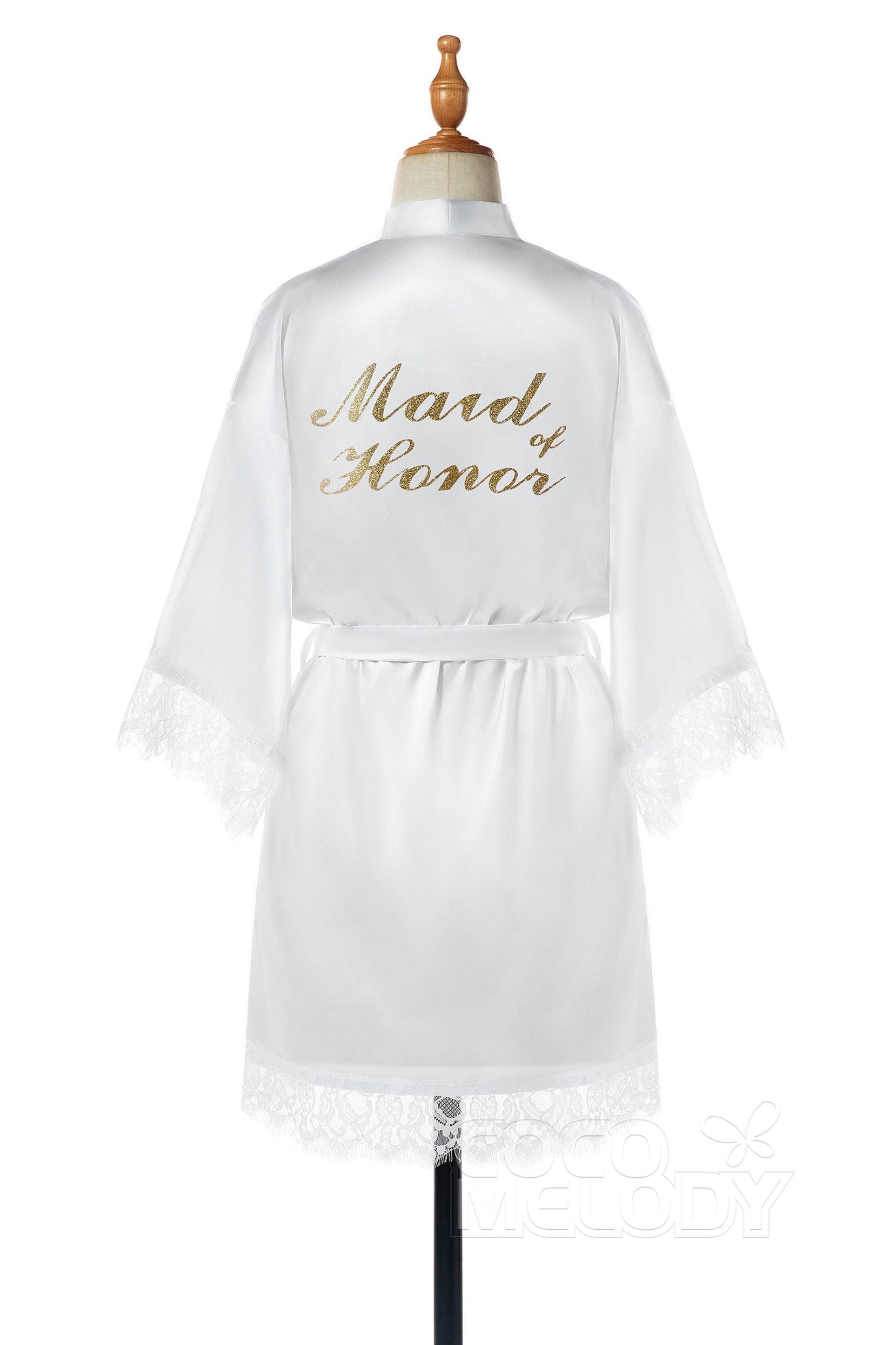 Short Silk-Like and Lace Robes CZ0210 - COCOMELODY