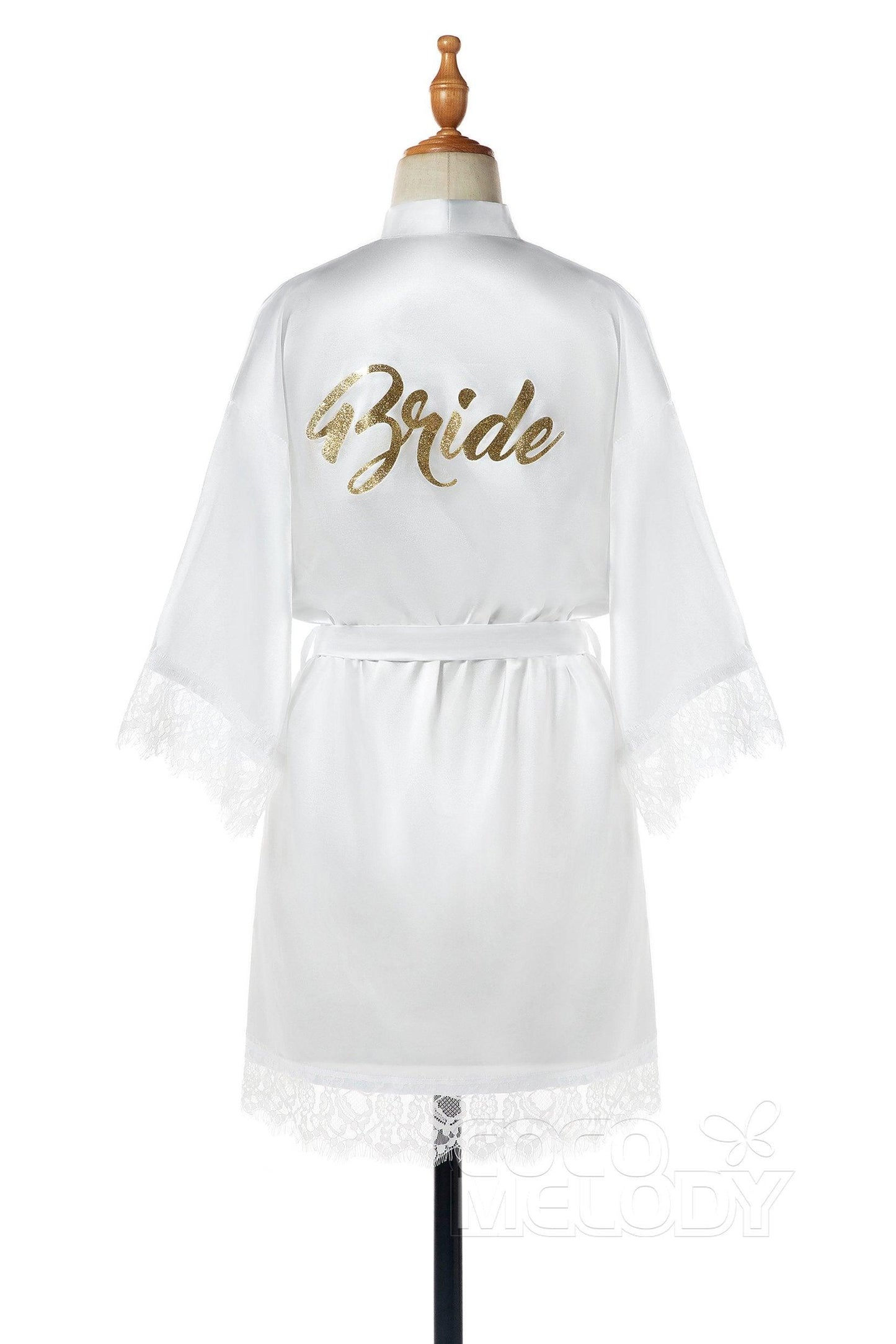 Short Silk-Like and Lace Robes CZ0210 - COCOMELODY