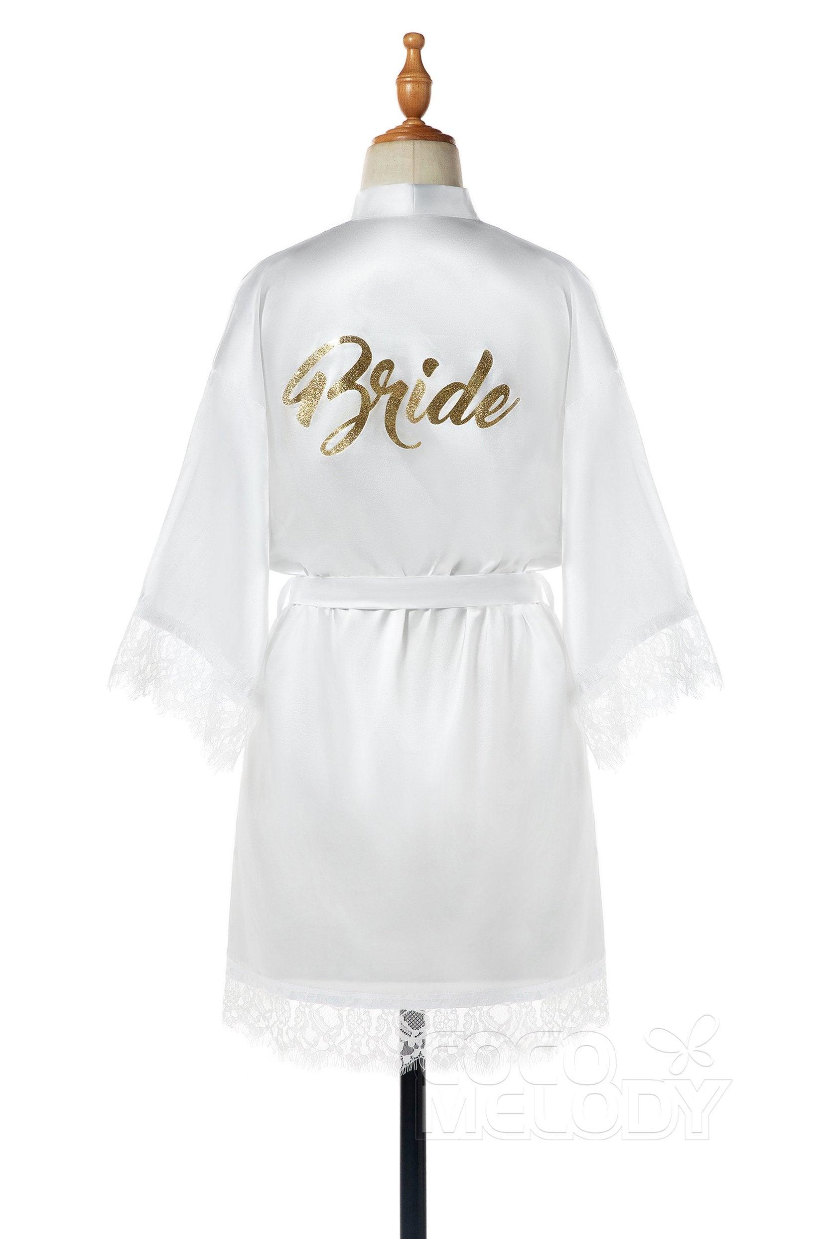 Short Silk-Like and Lace Robes CZ0210 - COCOMELODY