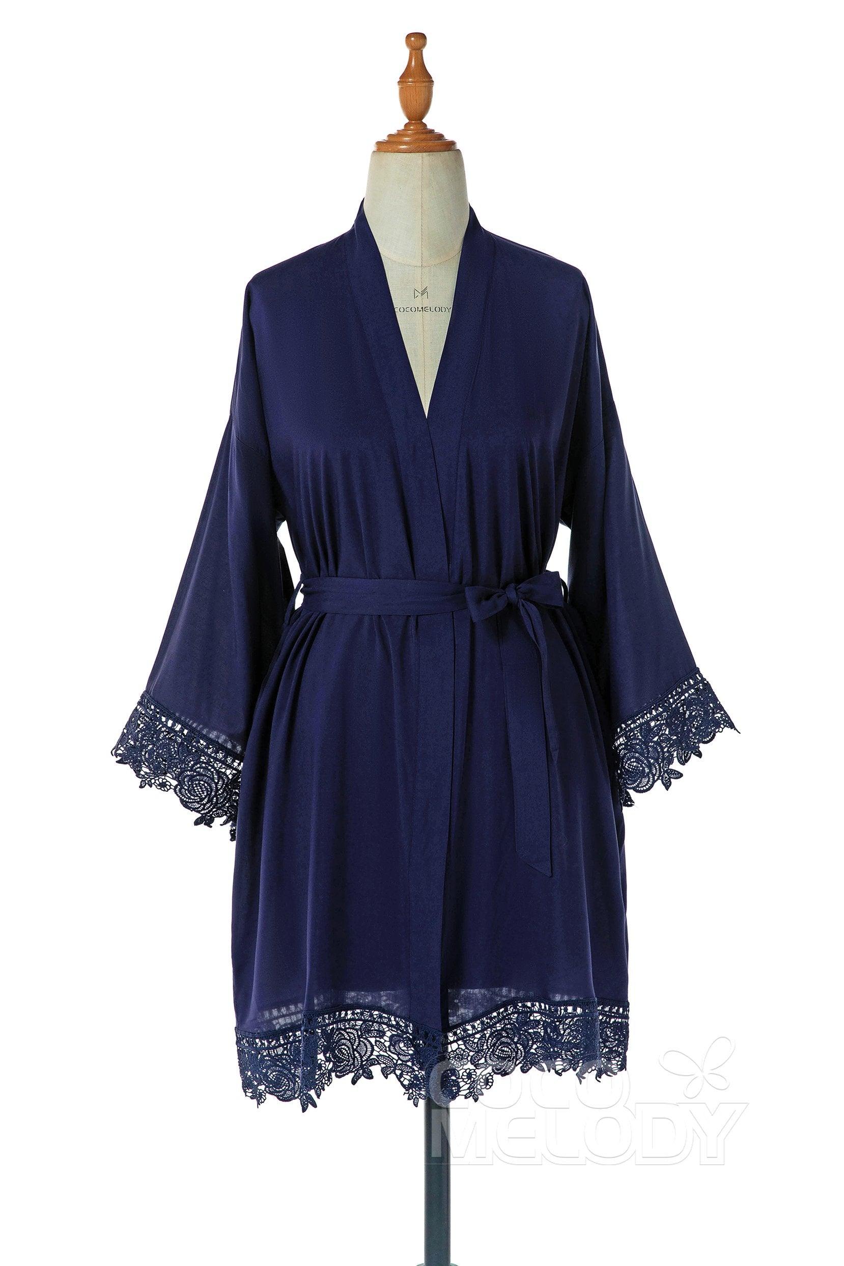 Short Cotton and Lace Robes CZ0212 - COCOMELODY