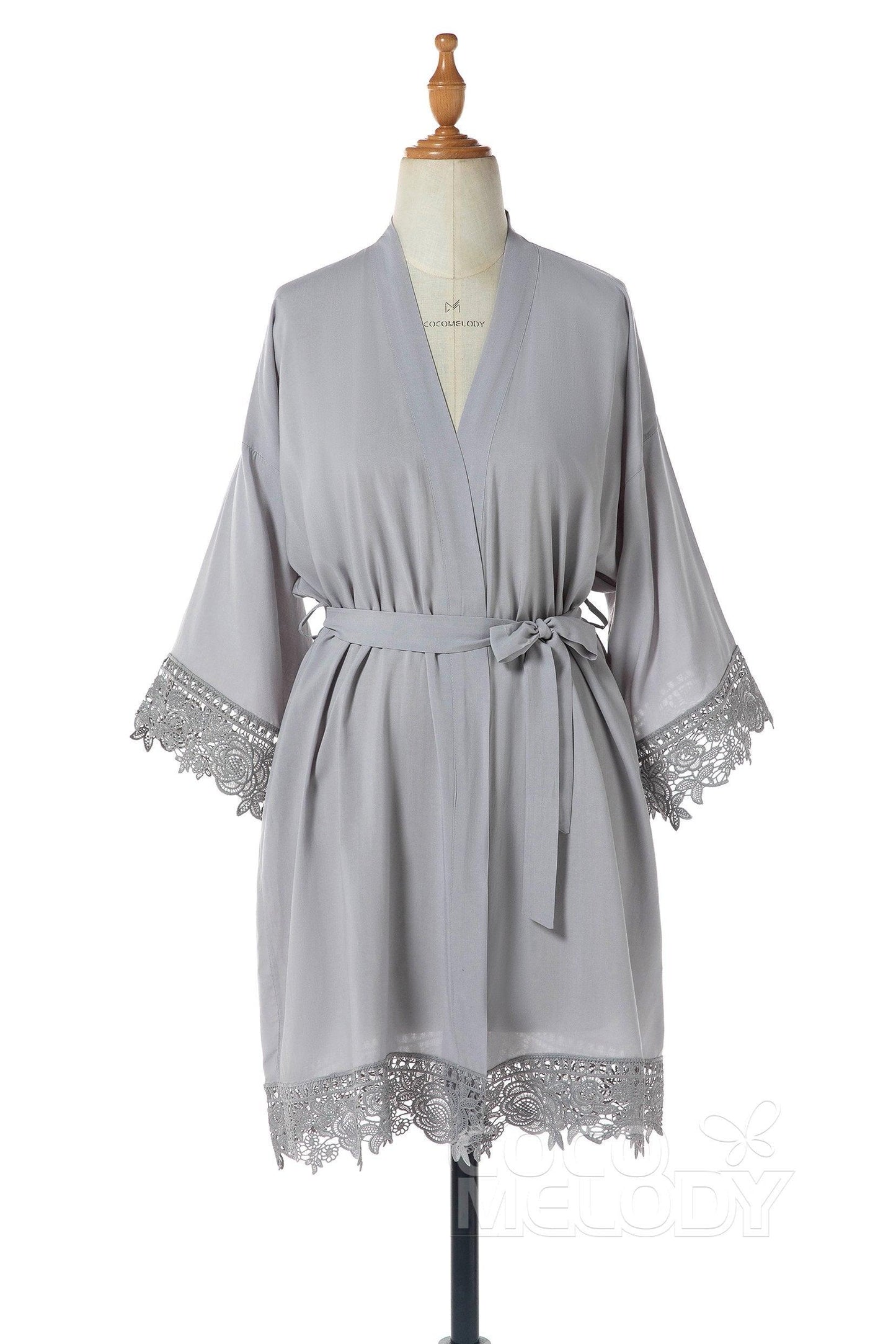 Short Cotton and Lace Robes CZ0212 - COCOMELODY
