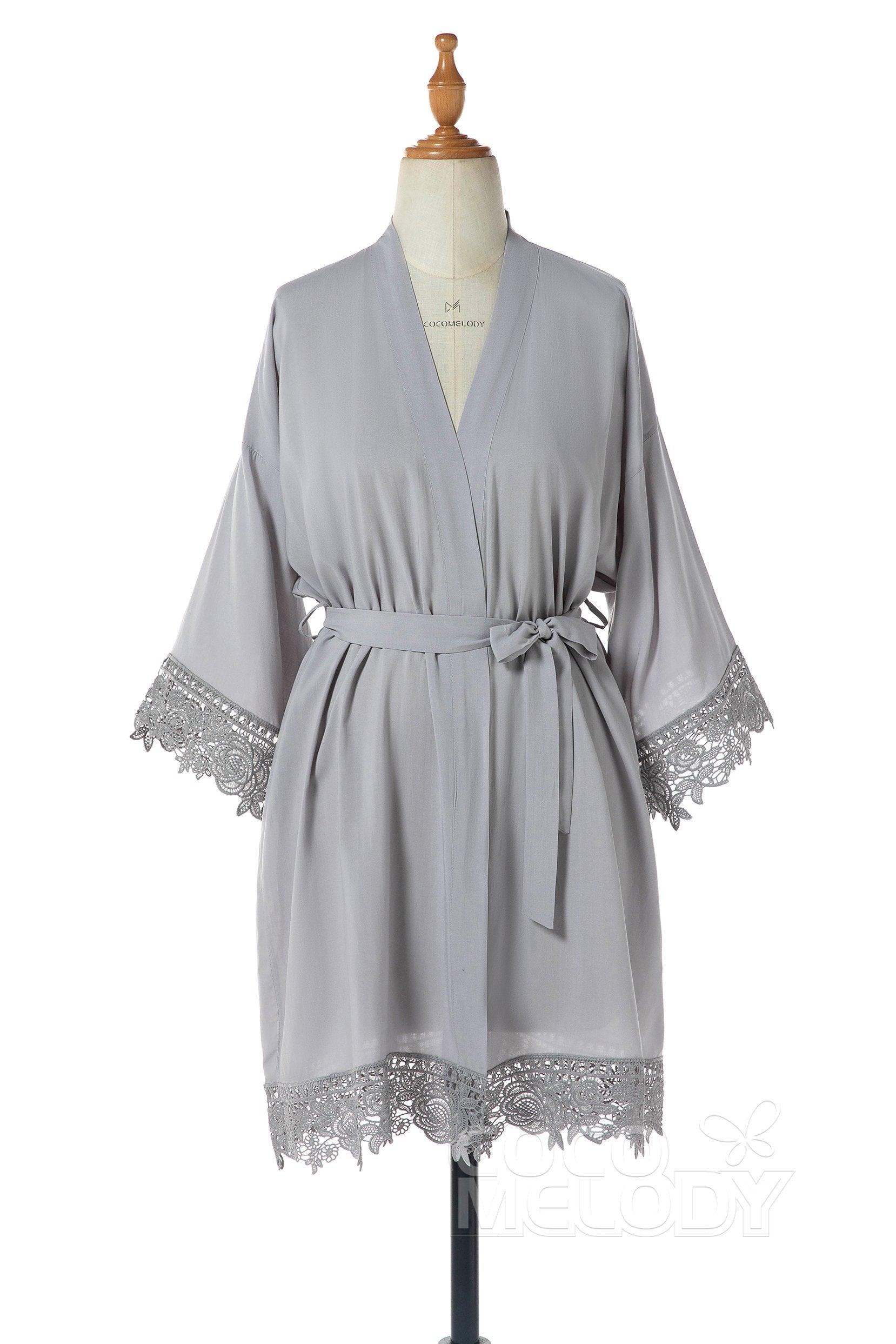 Short Cotton and Lace Robes CZ0212 - COCOMELODY