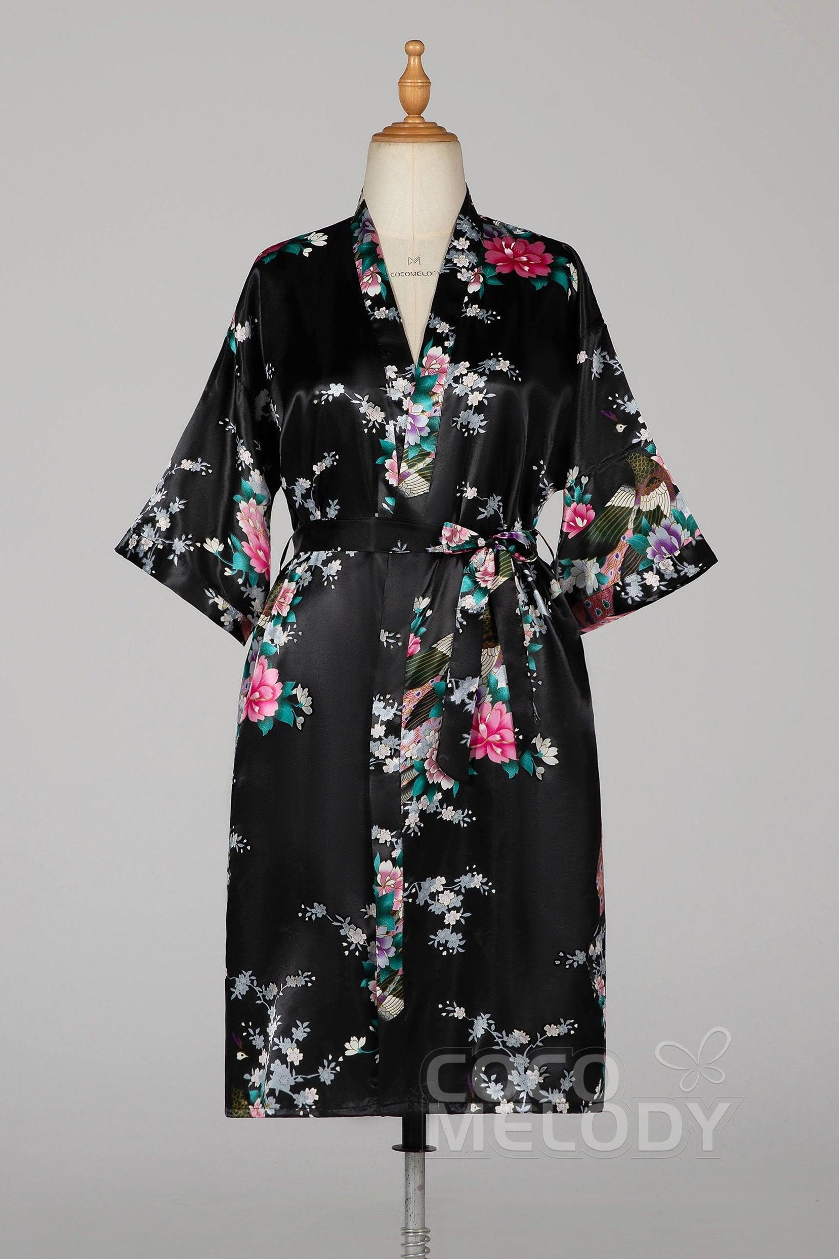 Tea Length Silk-Like Robes CZ0213 - COCOMELODY