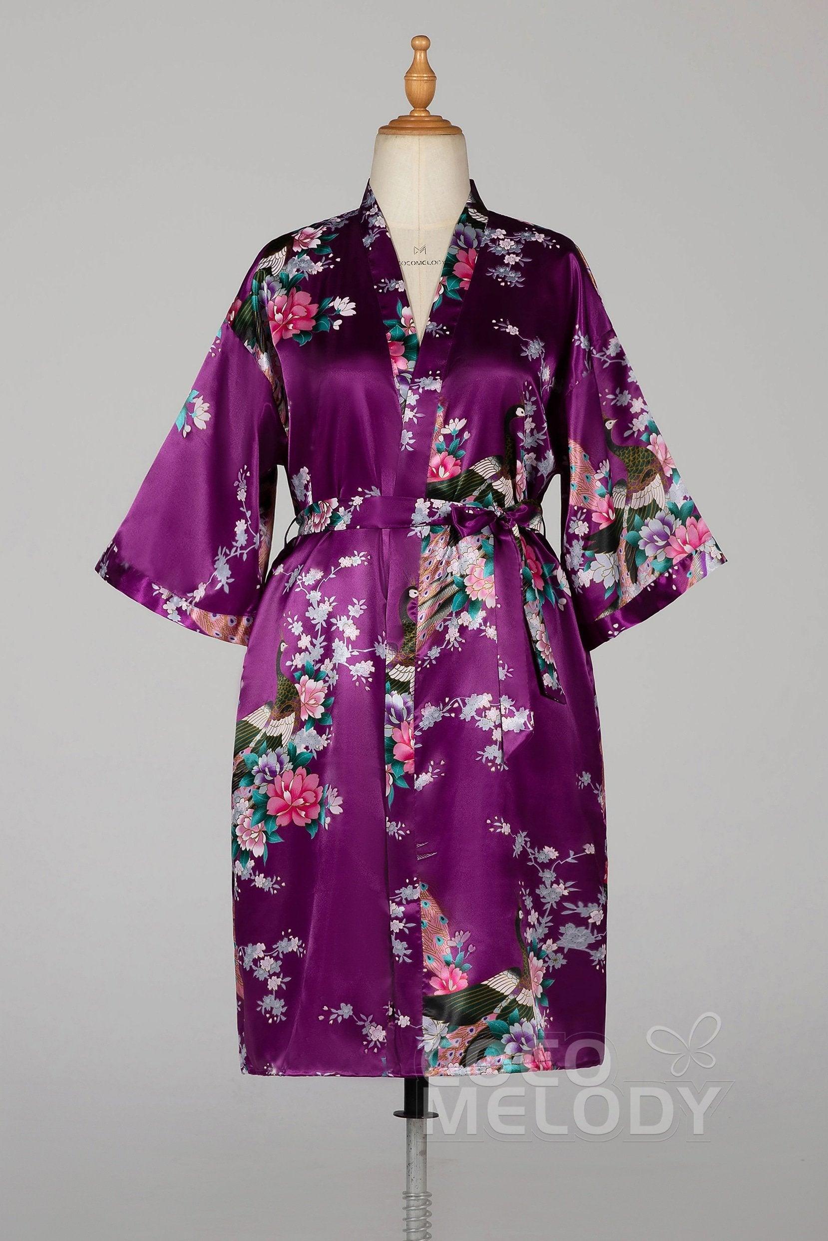 Tea Length Silk-Like Robes CZ0213 - COCOMELODY