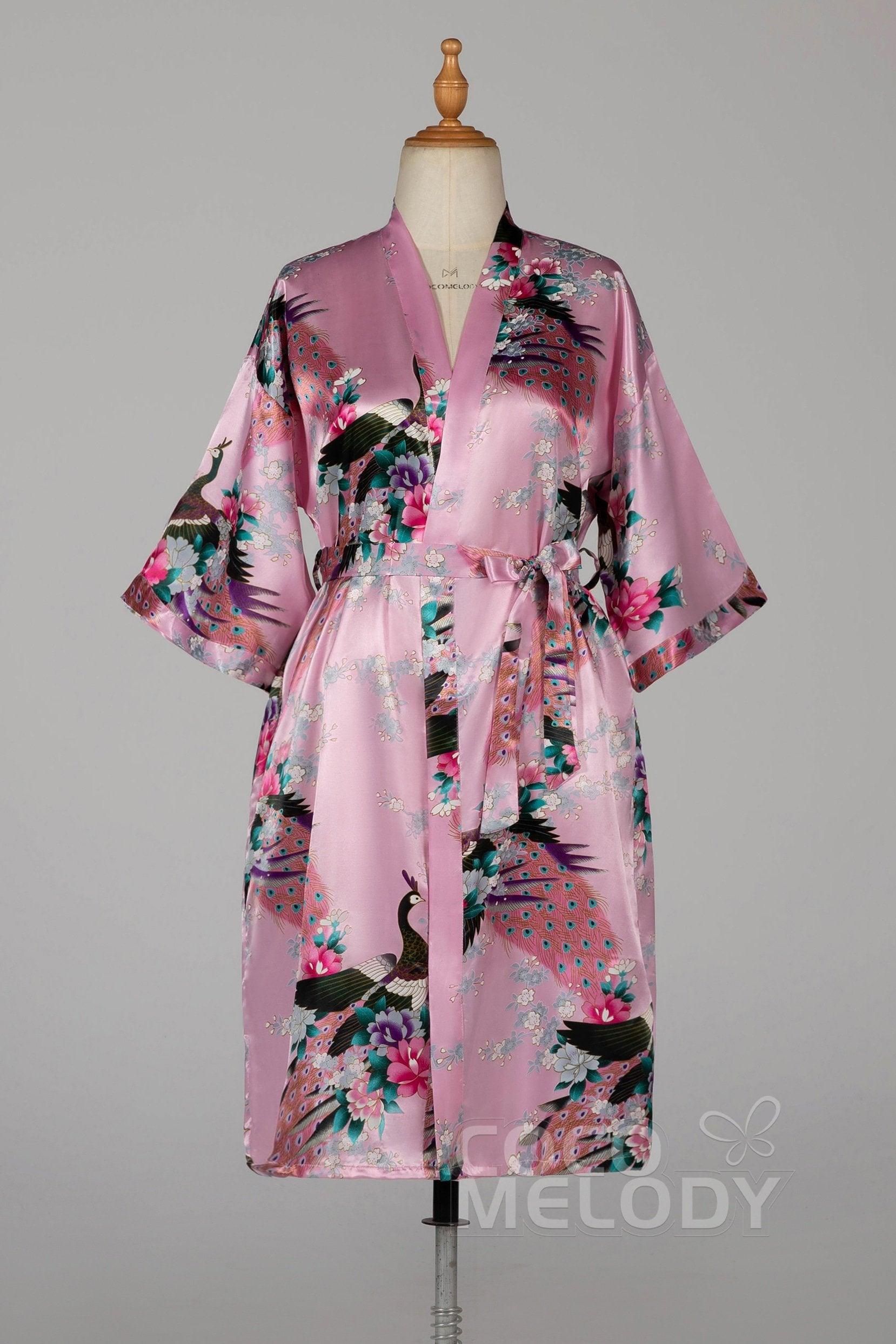 Tea Length Silk-Like Robes CZ0213 - COCOMELODY