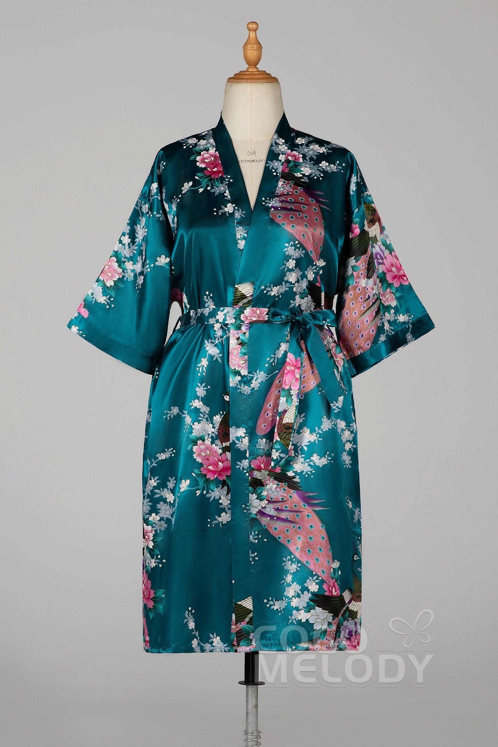 Tea Length Silk-Like Robes CZ0213 - COCOMELODY