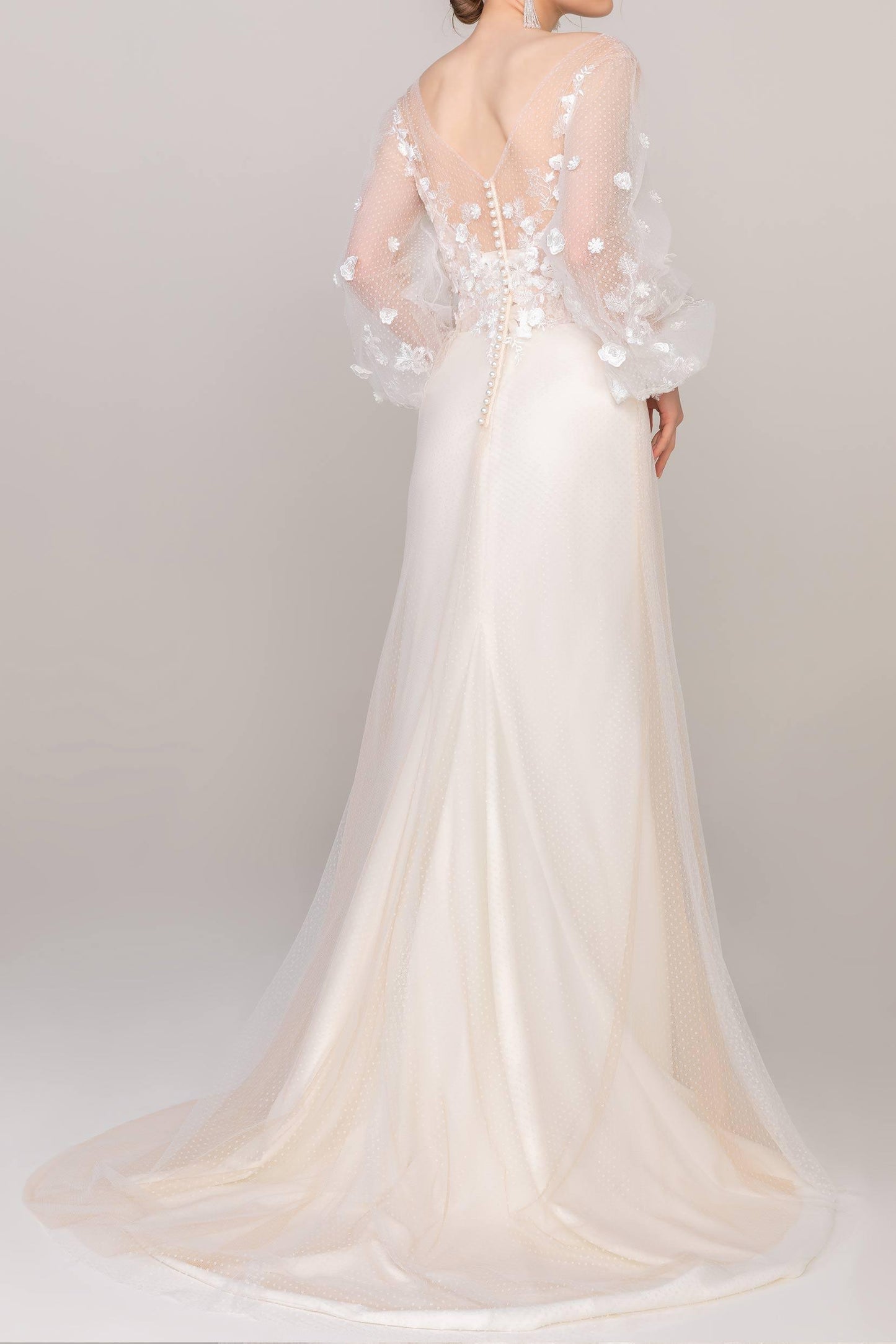 Charming Tulle Wedding Wrap with Appliques CZ0266 - COCOMELODY