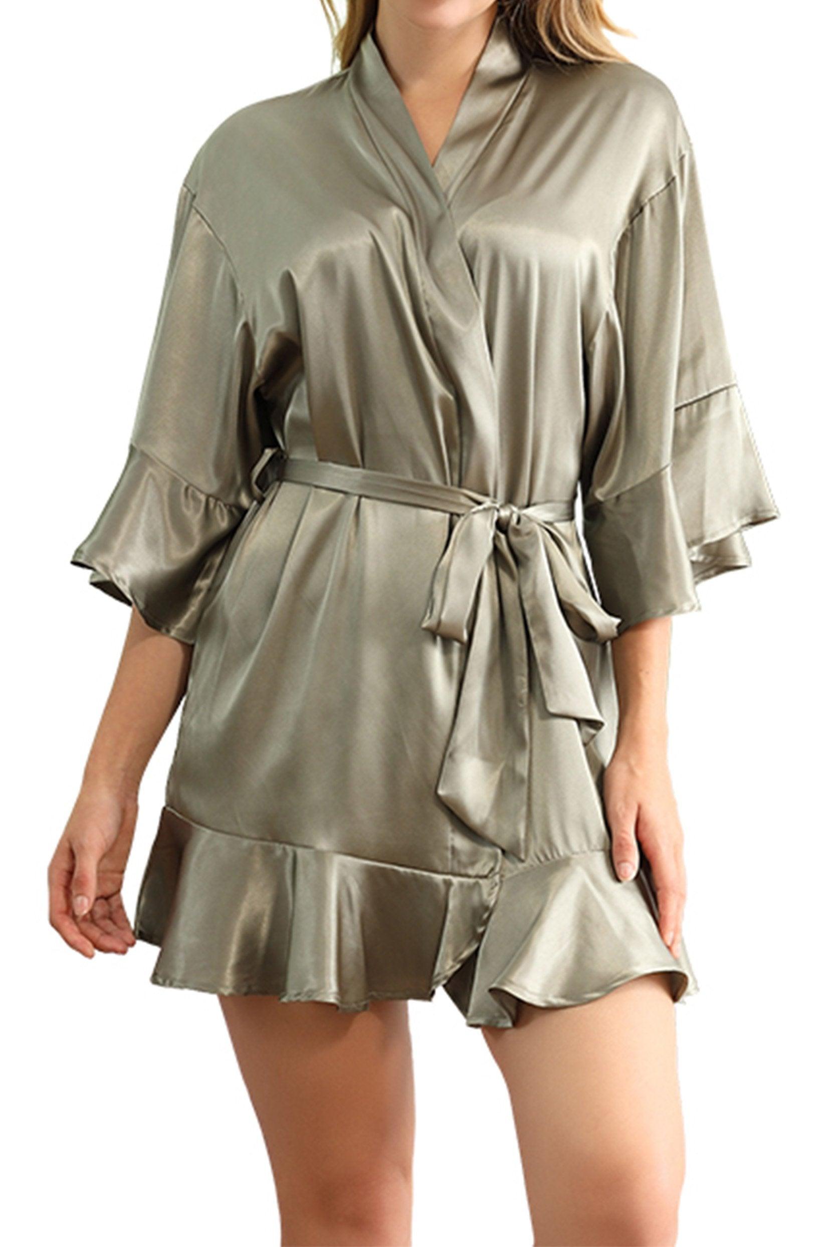 Short Silk-Like Robes CZ0306 - COCOMELODY