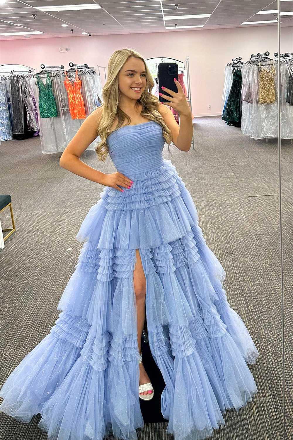 Ball Gown Court Train Tulle Prom Dress CS0700 - COCOMELODY