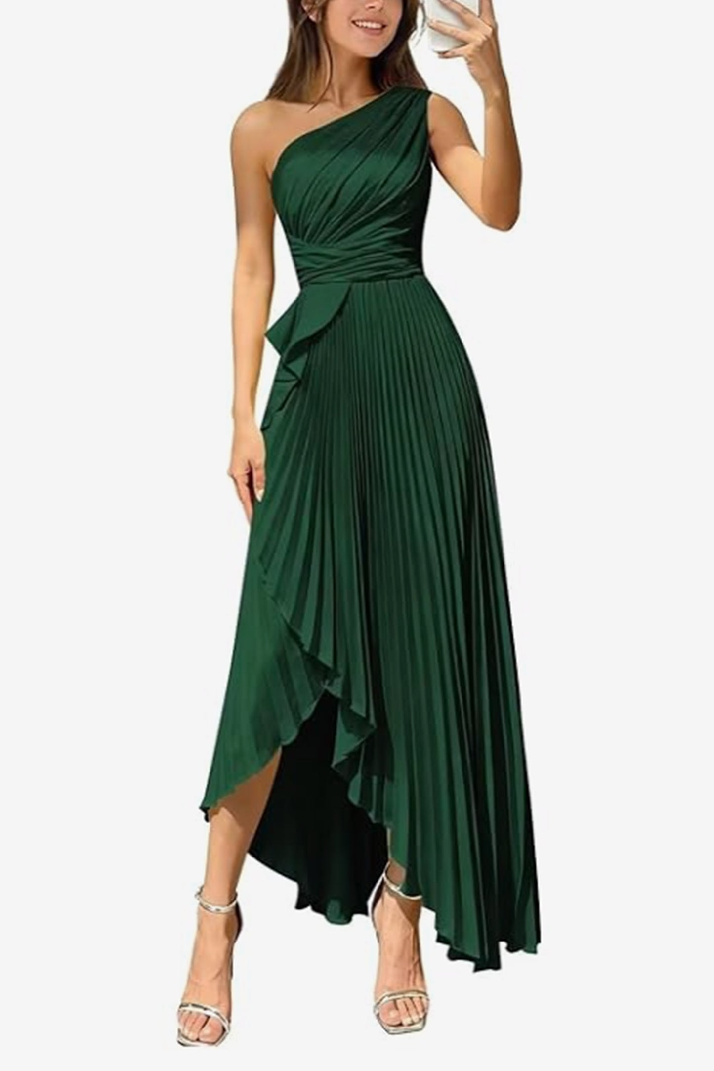 Asymmetrical Maxi Satin Dresses CS1076