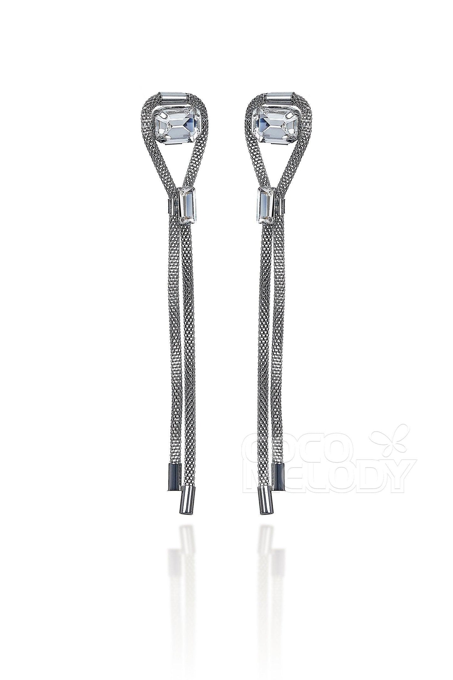 Chic Alloy Wedding Earrings with Rhinestone HG18013 - COCOMELODY