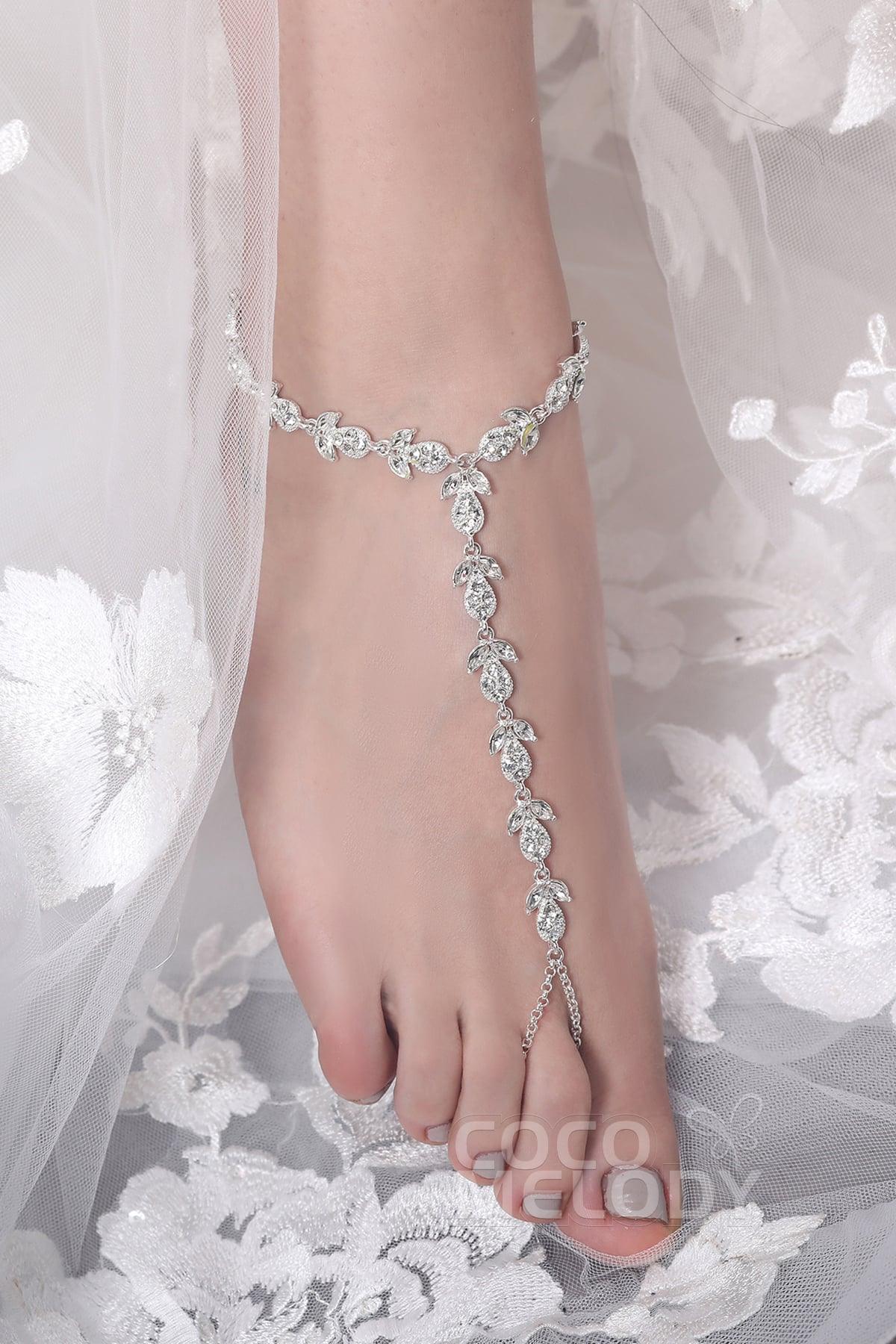 Unique Alloy Rhinestone Anklet JL17003 - COCOMELODY