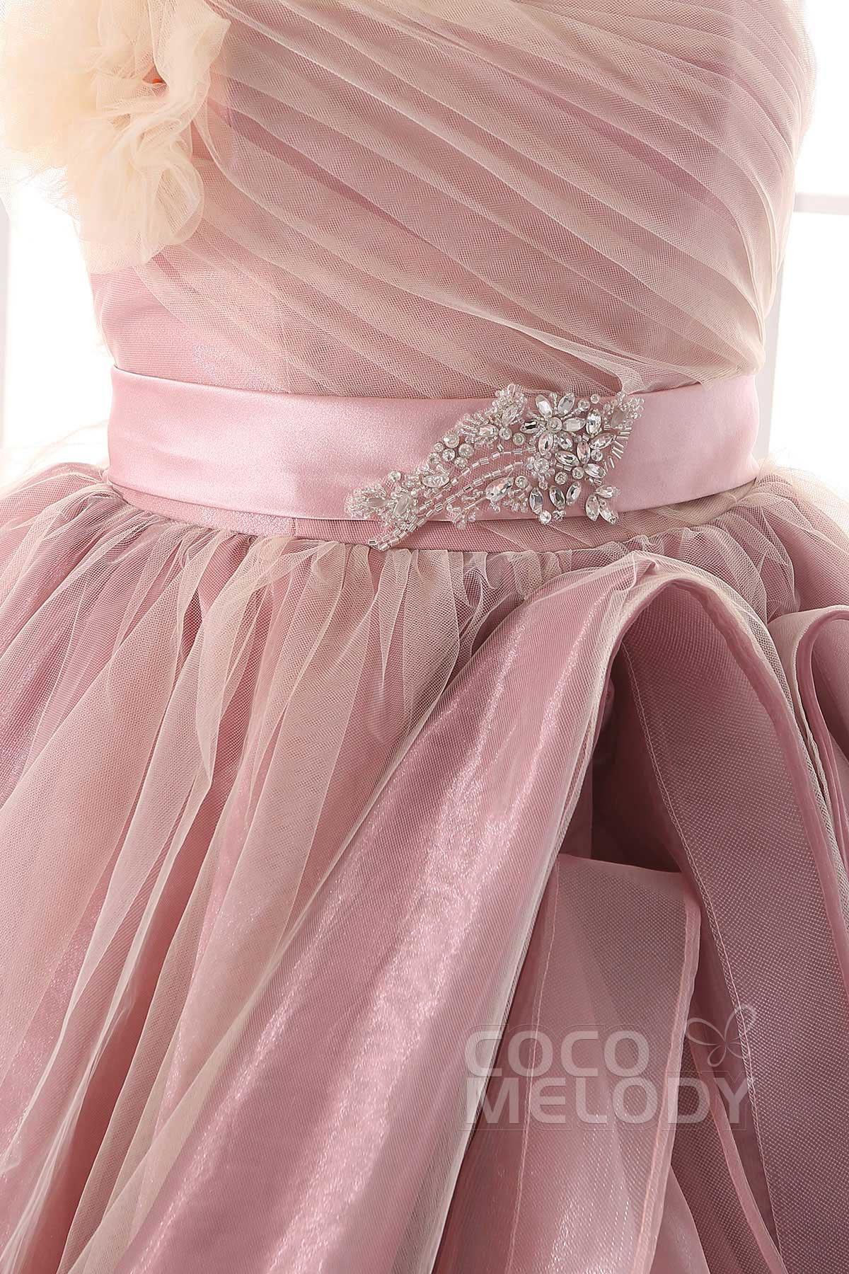 A-Line Court Train Organza Gothic Wedding Dress JUL015002 - COCOMELODY