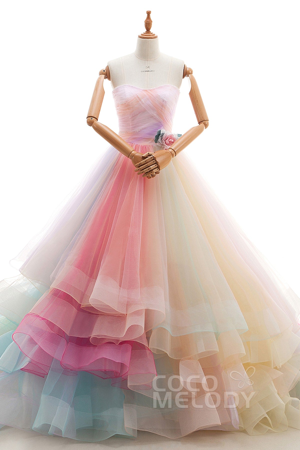 A Line Court Train Tulle Wedding Dress JWLT15067CR