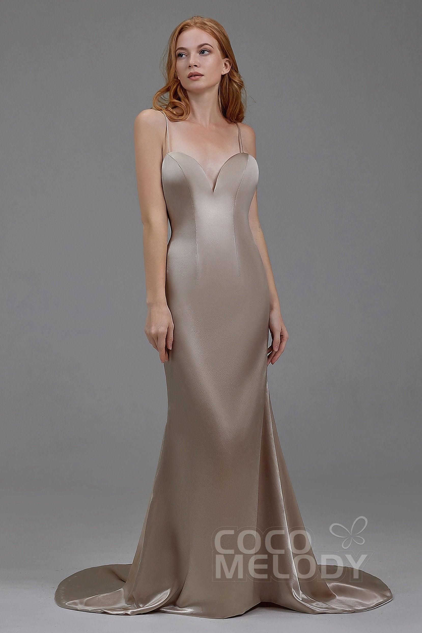 Mermaid Court Train Stretch Satin Wedding Lining LA18002 - COCOMELODY