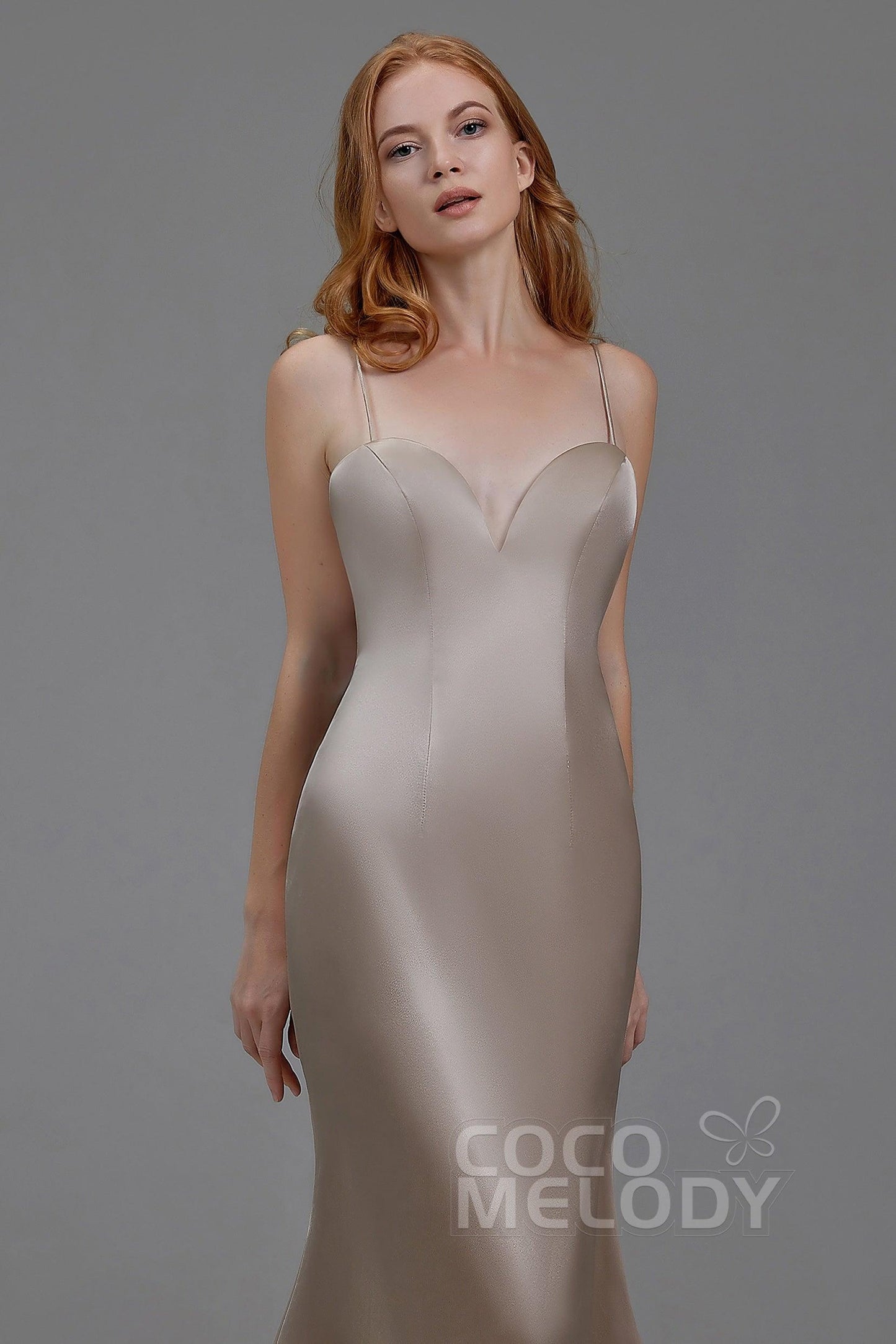 Mermaid Court Train Stretch Satin Wedding Lining LA18002 - COCOMELODY