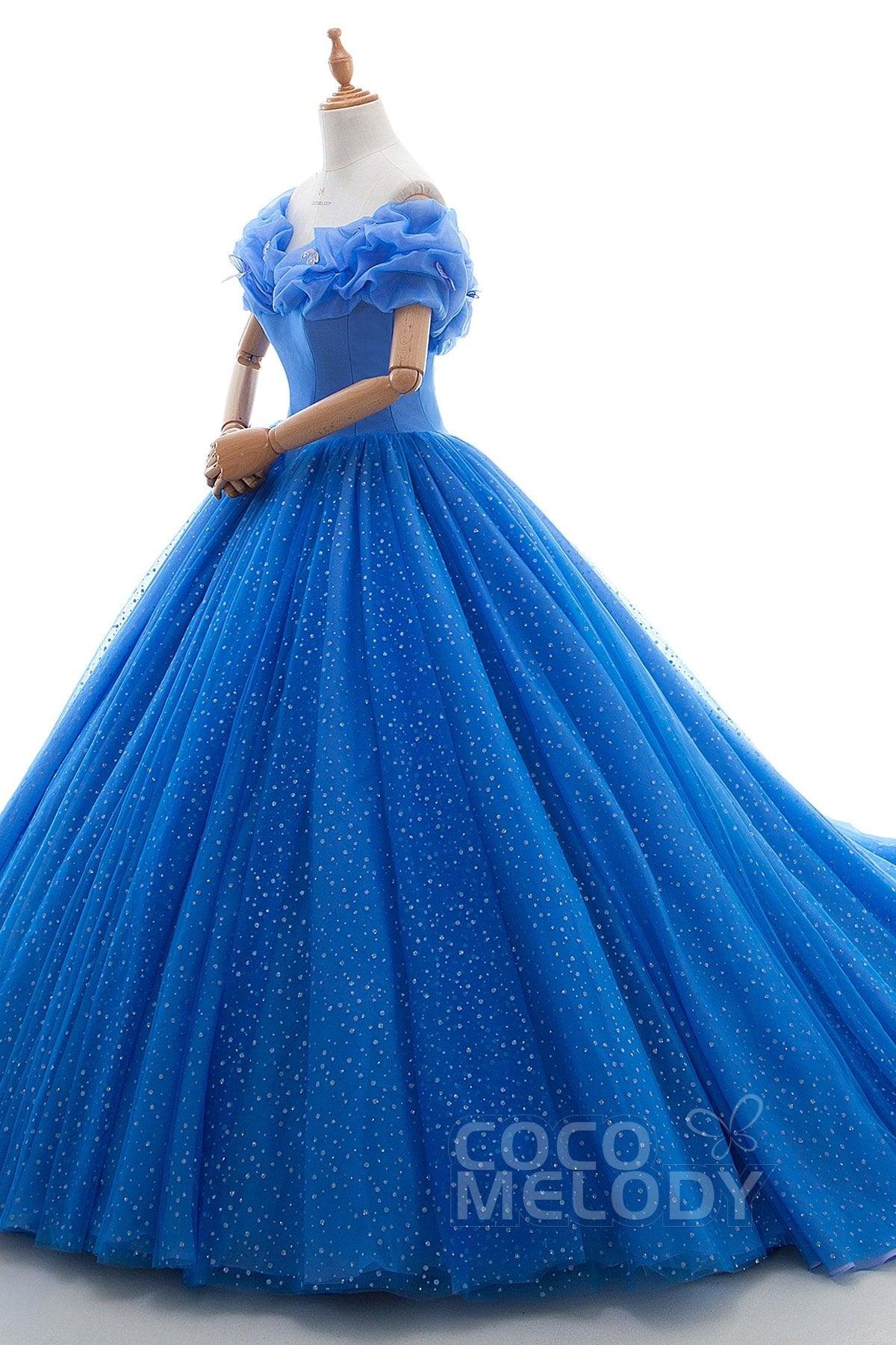 Princess Court Train Tulle Quinceanera Dress LD3454 - COCOMELODY