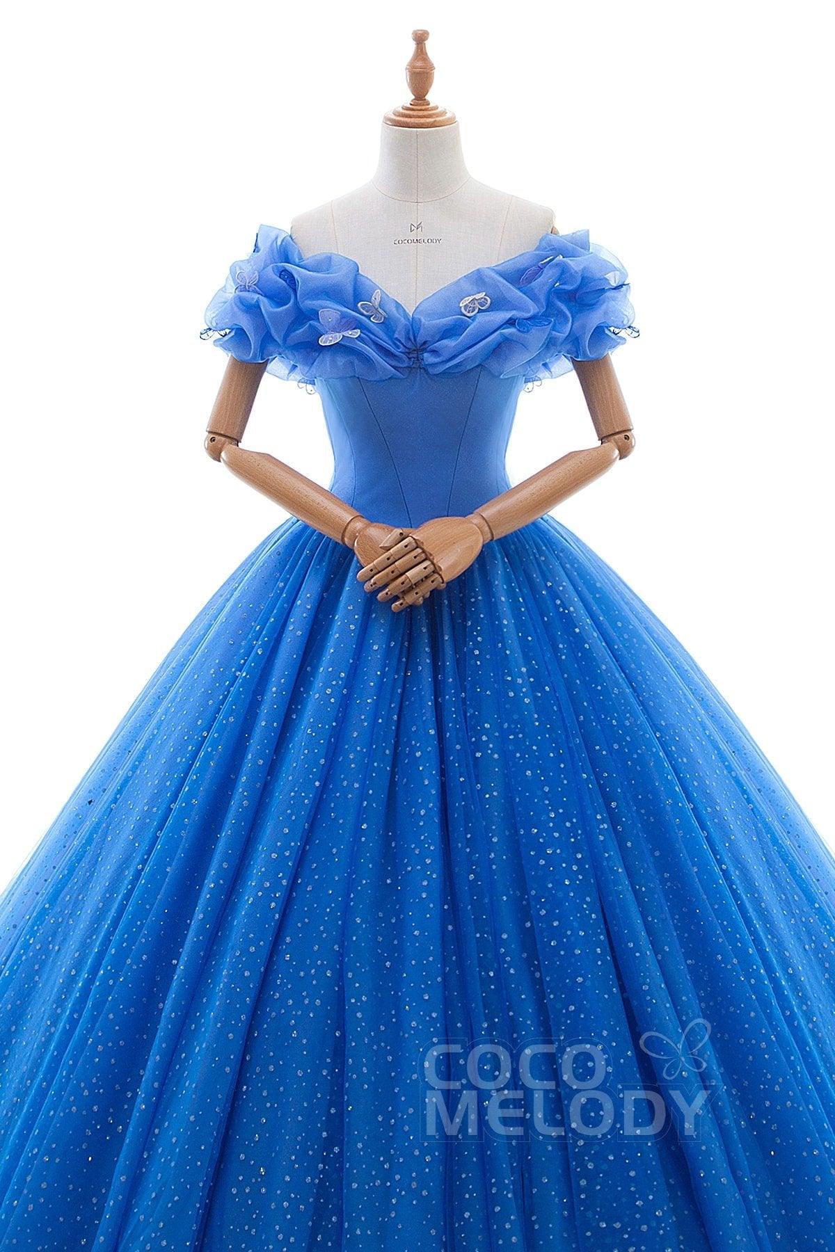 Princess Court Train Tulle Quinceanera Dress LD3454 - COCOMELODY