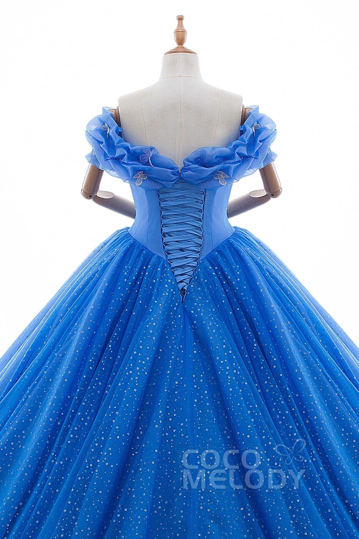 Princess Court Train Tulle Quinceanera Dress LD3454 - COCOMELODY