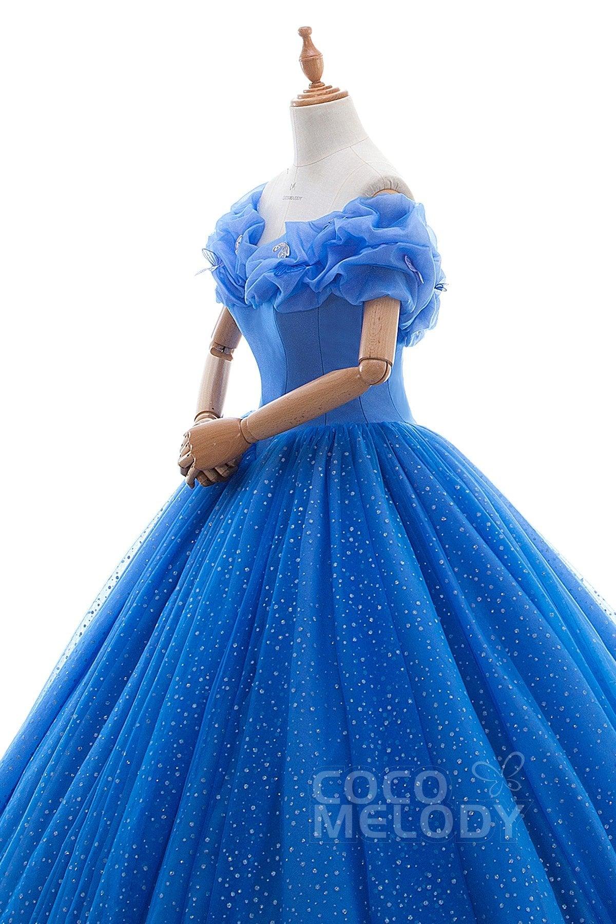 Princess Court Train Tulle Quinceanera Dress LD3454 - COCOMELODY