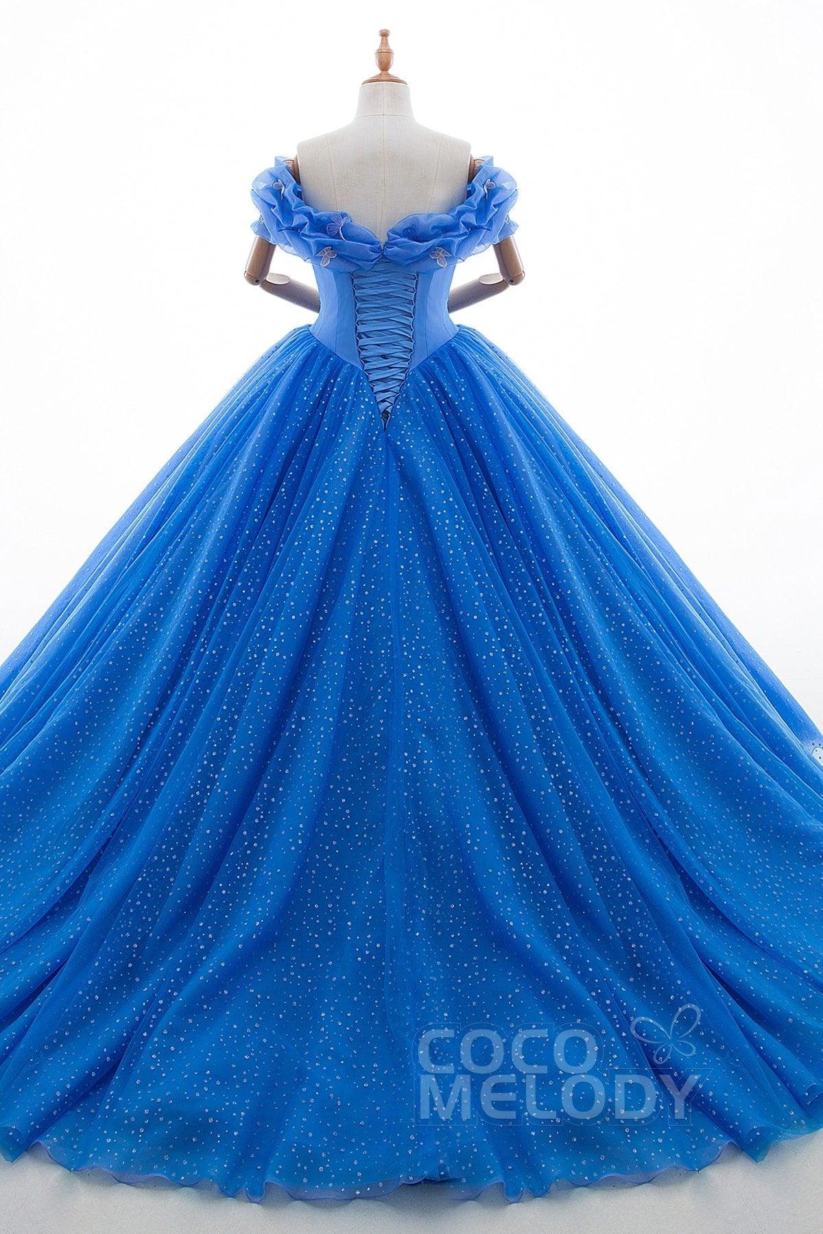 Princess Court Train Tulle Quinceanera Dress LD3454 - COCOMELODY