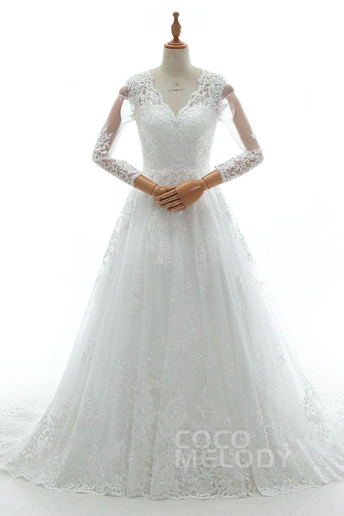 Ivory Lace Court Train Gown
