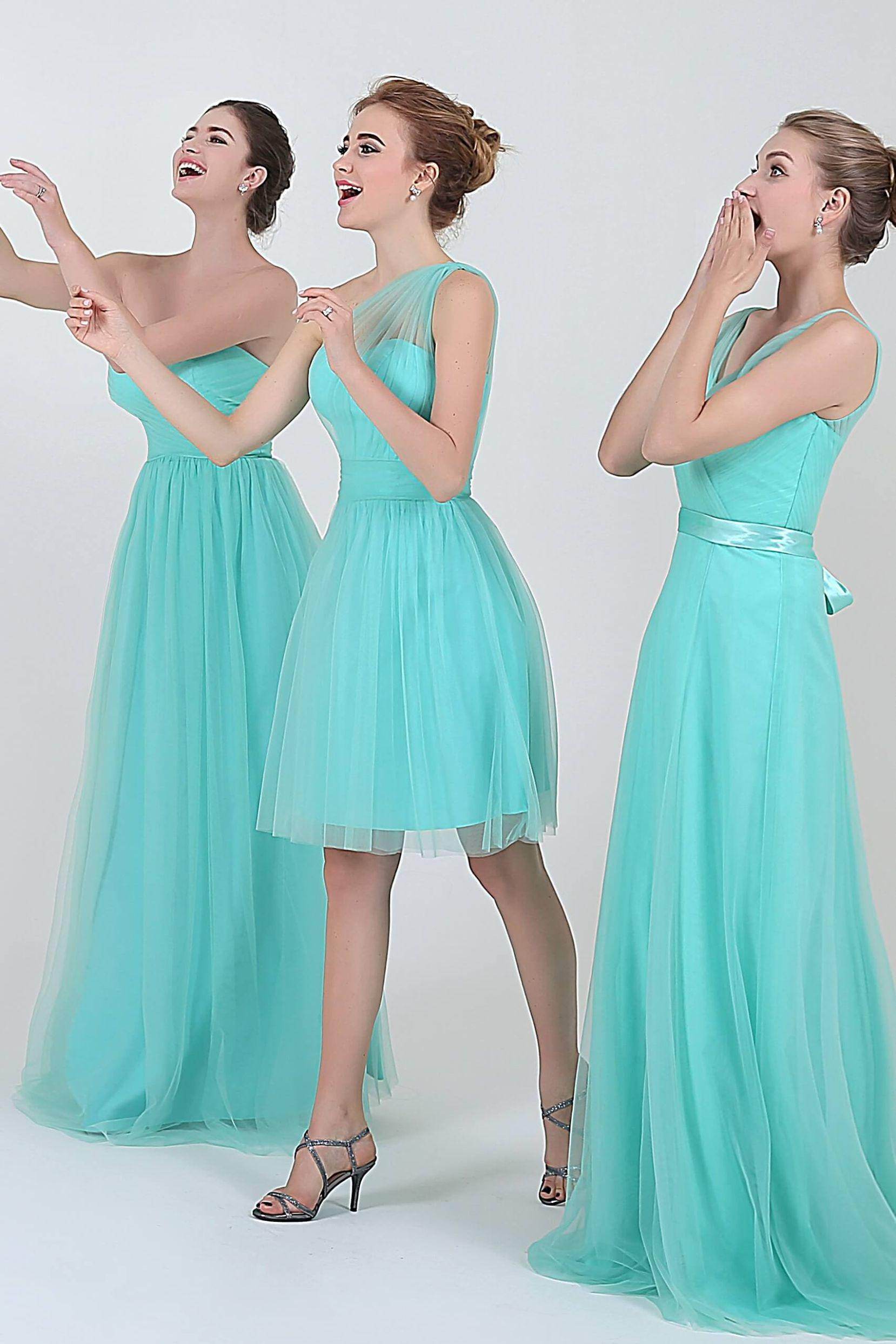 A-Line Short-Mini Tulle Bridesmaid Dress LOZM1503F - COCOMELODY