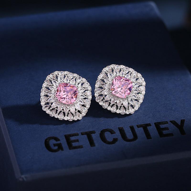 Zircon stud earrings 674517150314 - COCOMELODY