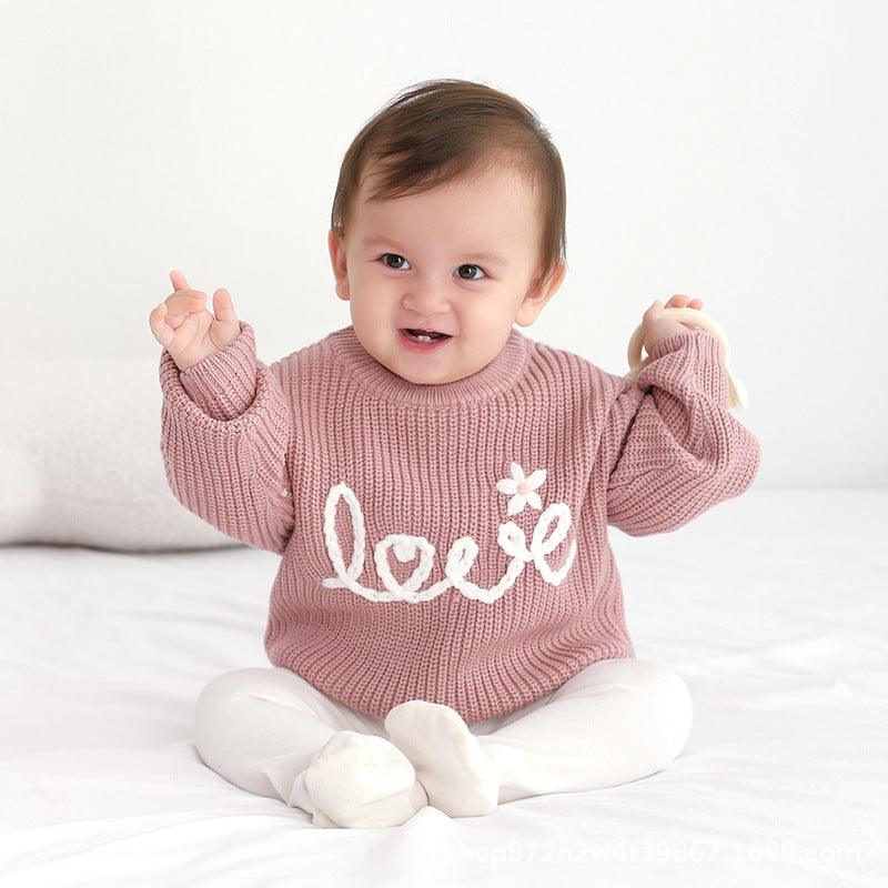 Autumn/Winter baby cute knitted hand-crocheted floral pattern top 857541378414 - COCOMELODY