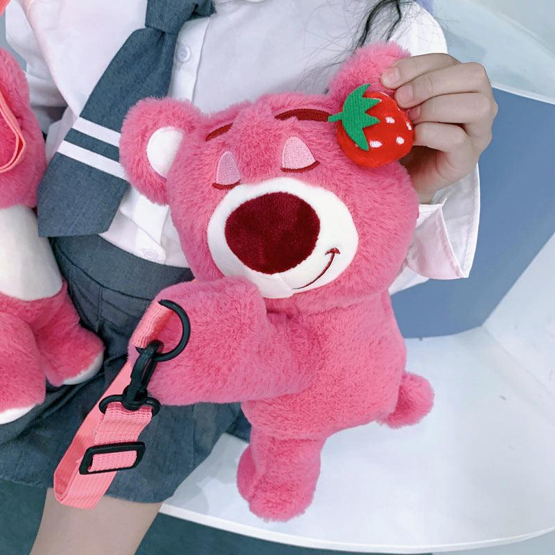 Straddle Strawberry Bear doll change kids bag 853476266016 - COCOMELODY