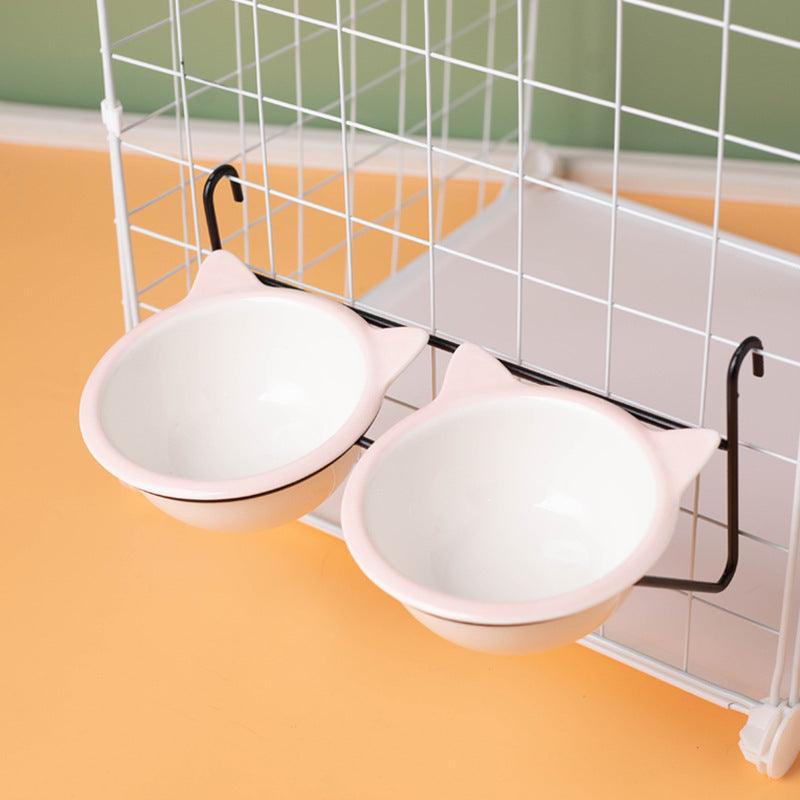 Hanging ceramic cat bowl Drinking bowl anti-upset fixed hanging cage 719925463826 - COCOMELODY