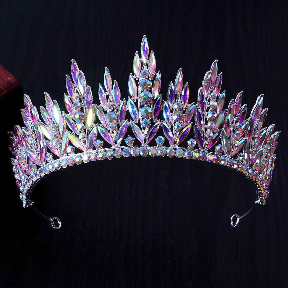 Full diamond super flash half round crown bride wedding headwear photography with makeup styling up-hair crown 677485871099