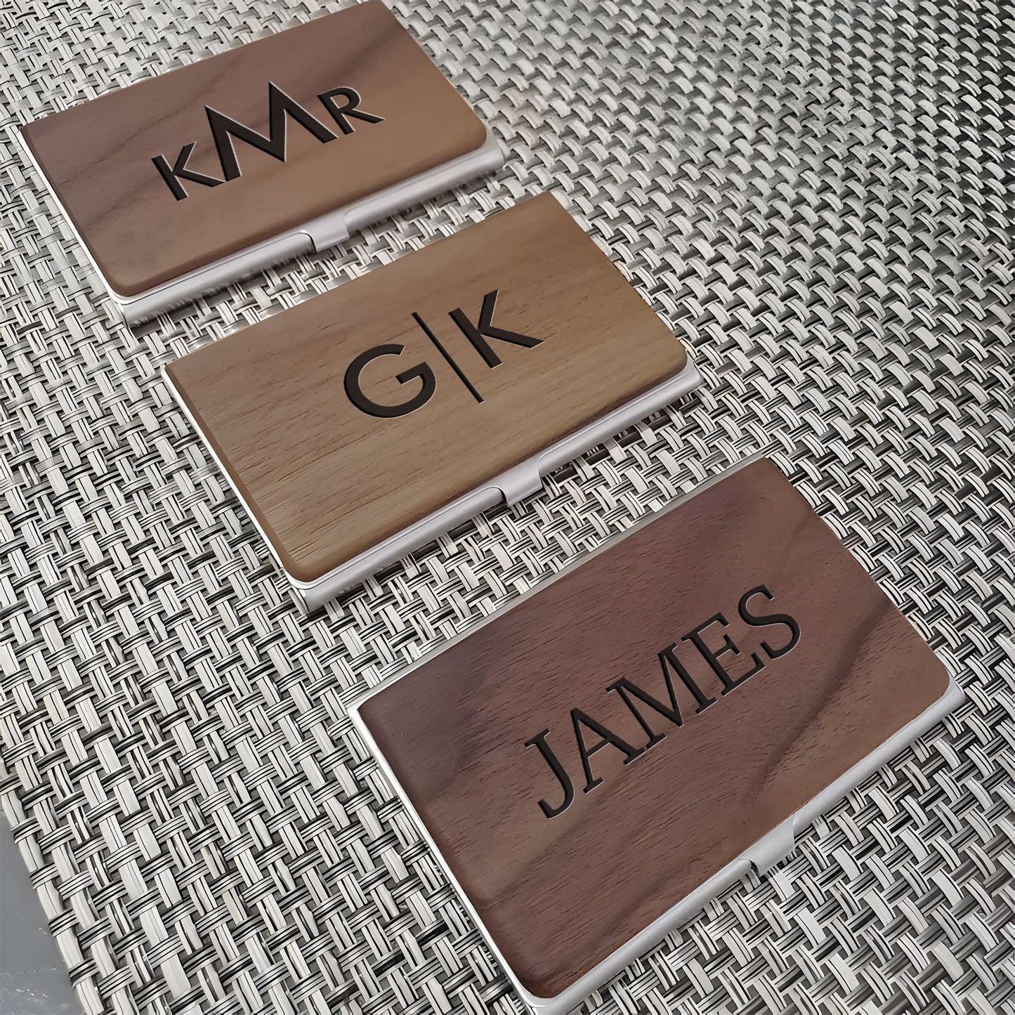 Personalized name wooden business card case 807423783918 - COCOMELODY