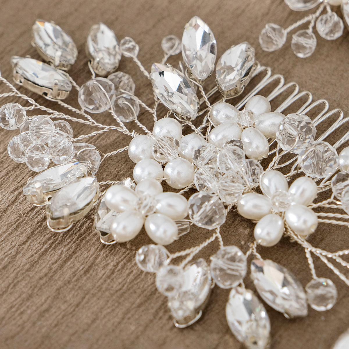 Wedding Hair Comb Pearl Forest Bride Hair Accessories Set of 3 734482274608 - COCOMELODY