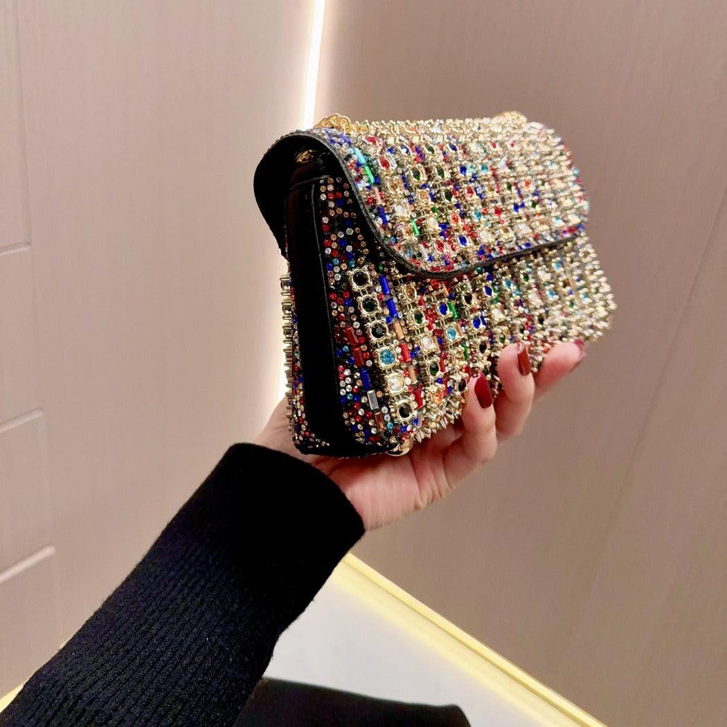 Vintage underarm bag Stylish rhinestone small bag Shoulder Bag Crossbody dinner bag 777753447631 - COCOMELODY
