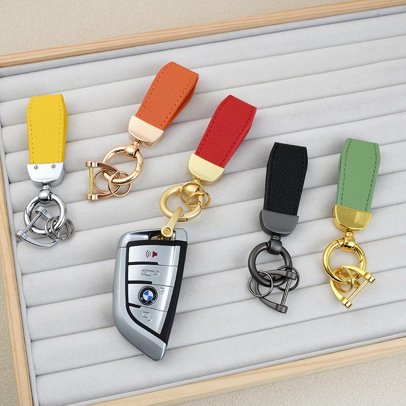 Men's car leather keychain candy-colored couple key pendant 710225427541 - COCOMELODY