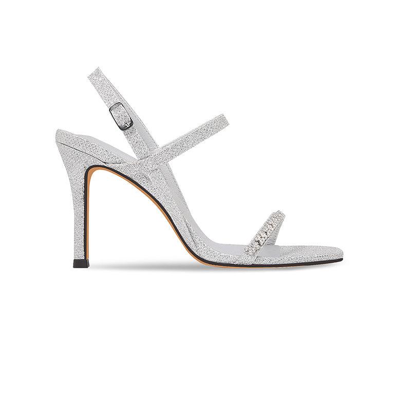 Stiletto heel Sandals Rhinestone Ankle Strap Shoes 765387738702 - COCOMELODY