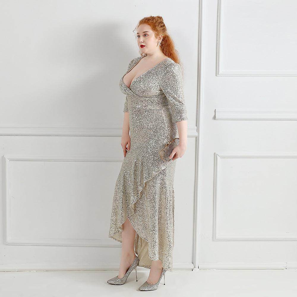 Trumpet-Mermaid Ankle Length Sequin Evening Dress 647046553915 - COCOMELODY