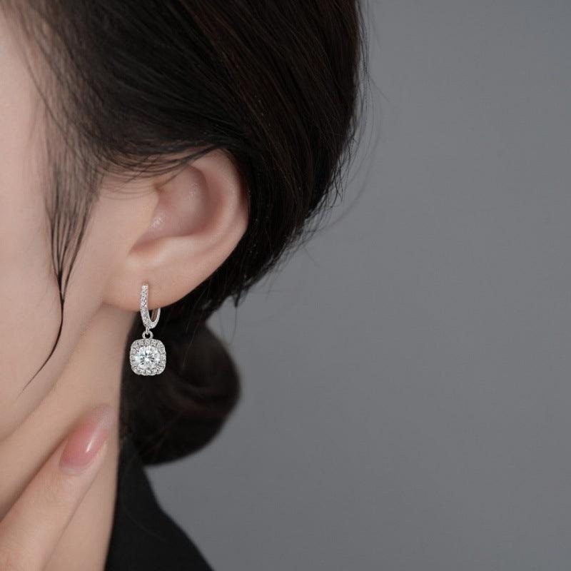 Sugar cube diamond earrings 805604207573 - COCOMELODY