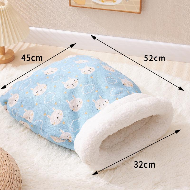 Winter warm enclosed cat bed Cat sleeping bag pet supplies 847107730999 - COCOMELODY