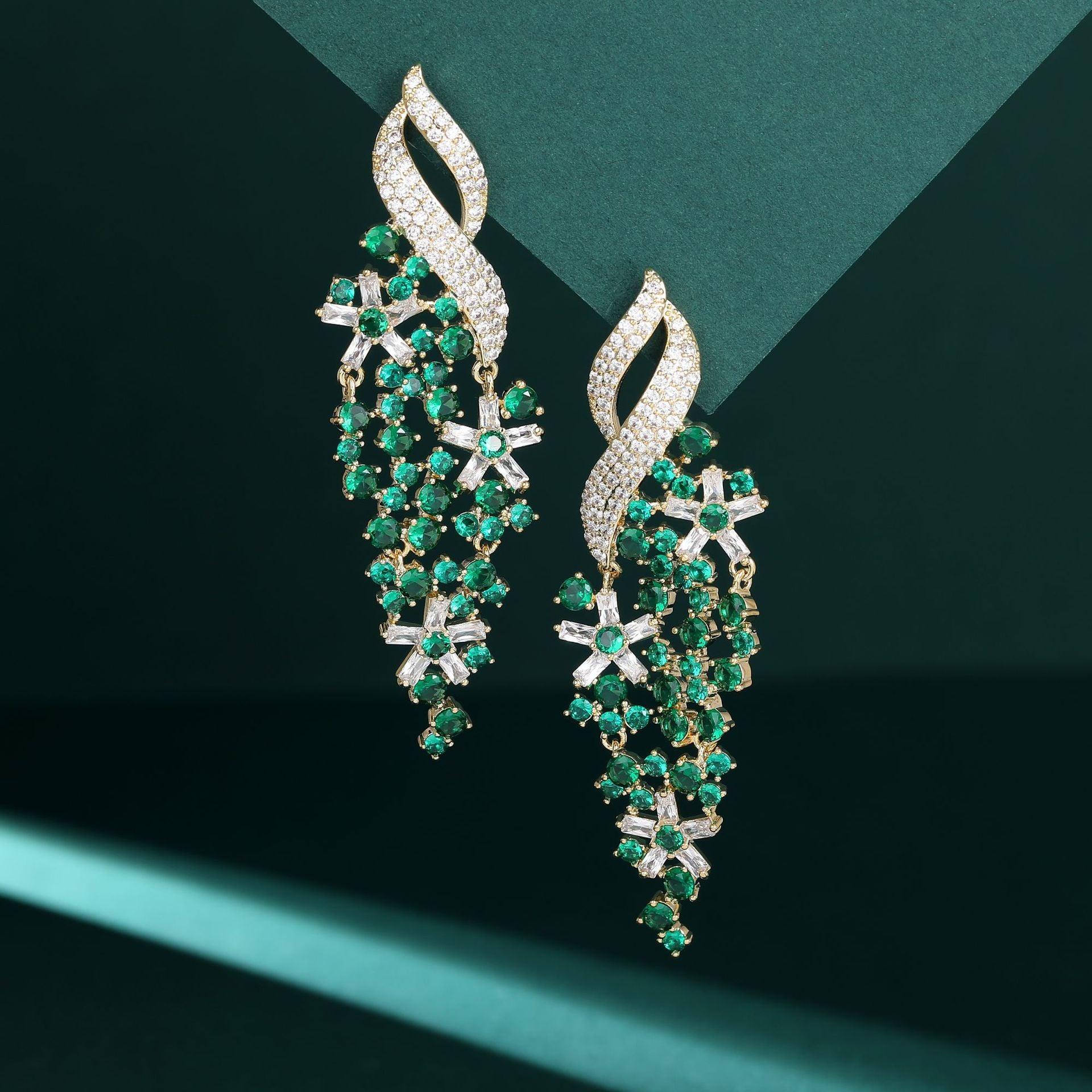 S925 Silver needle flower earrings 722709490960 - COCOMELODY