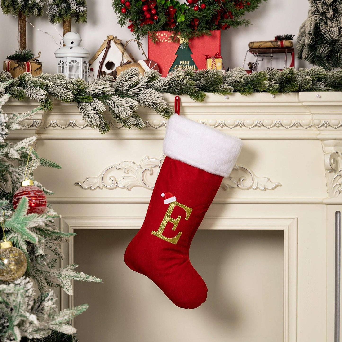 Christmas decoration supplies Red high-grade canary letter socks DIY name gift socks 829176143592