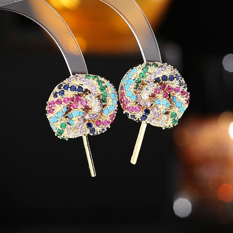 Colored lollipop earrings 673817056191 - COCOMELODY
