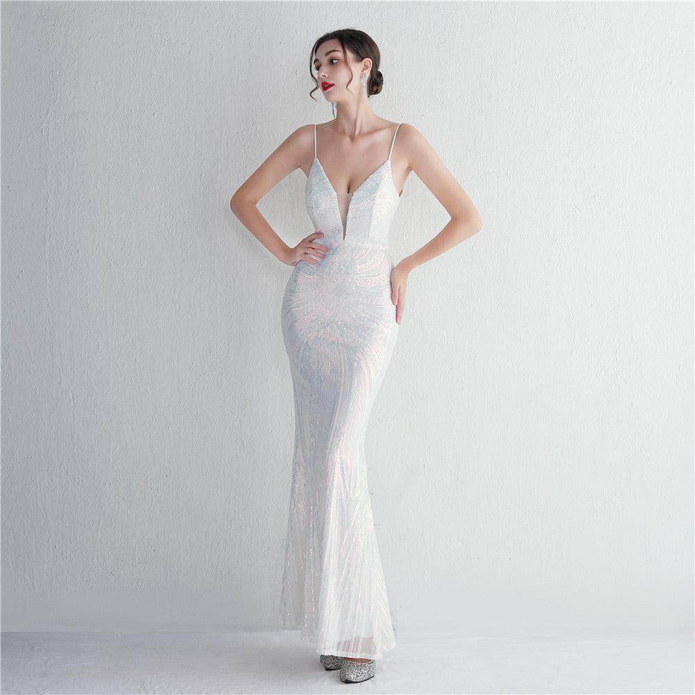 Trumpet-Mermaid Floor Length Sequins Dress 687482392338 - COCOMELODY