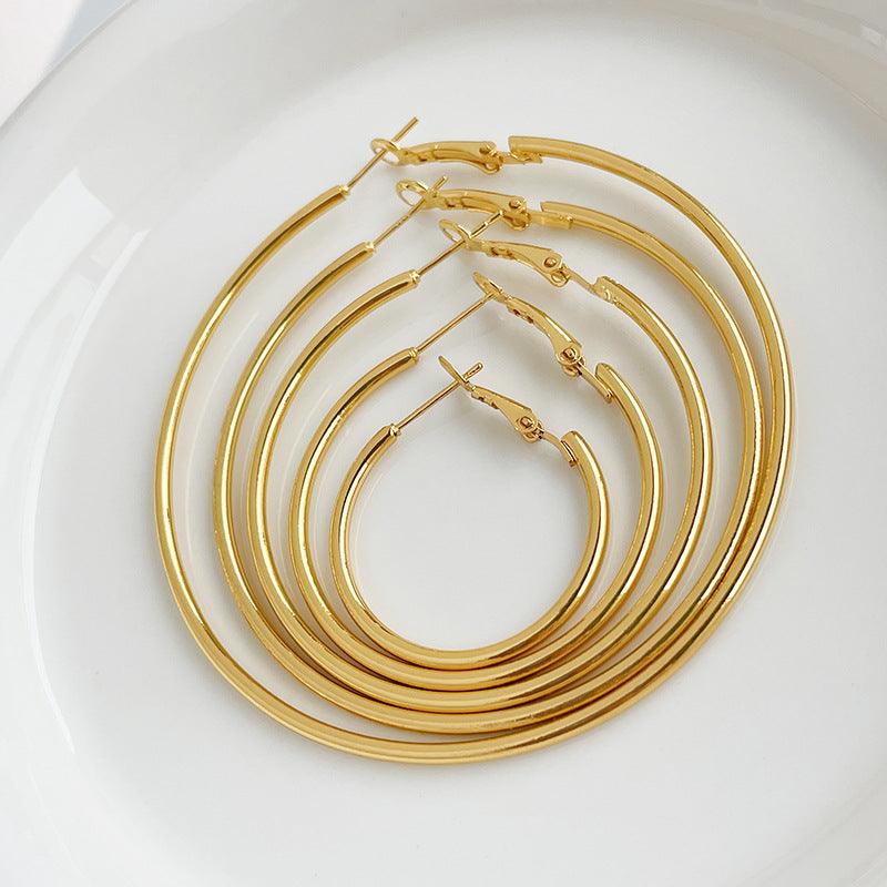 Round hoop earrings 810056657479 - COCOMELODY