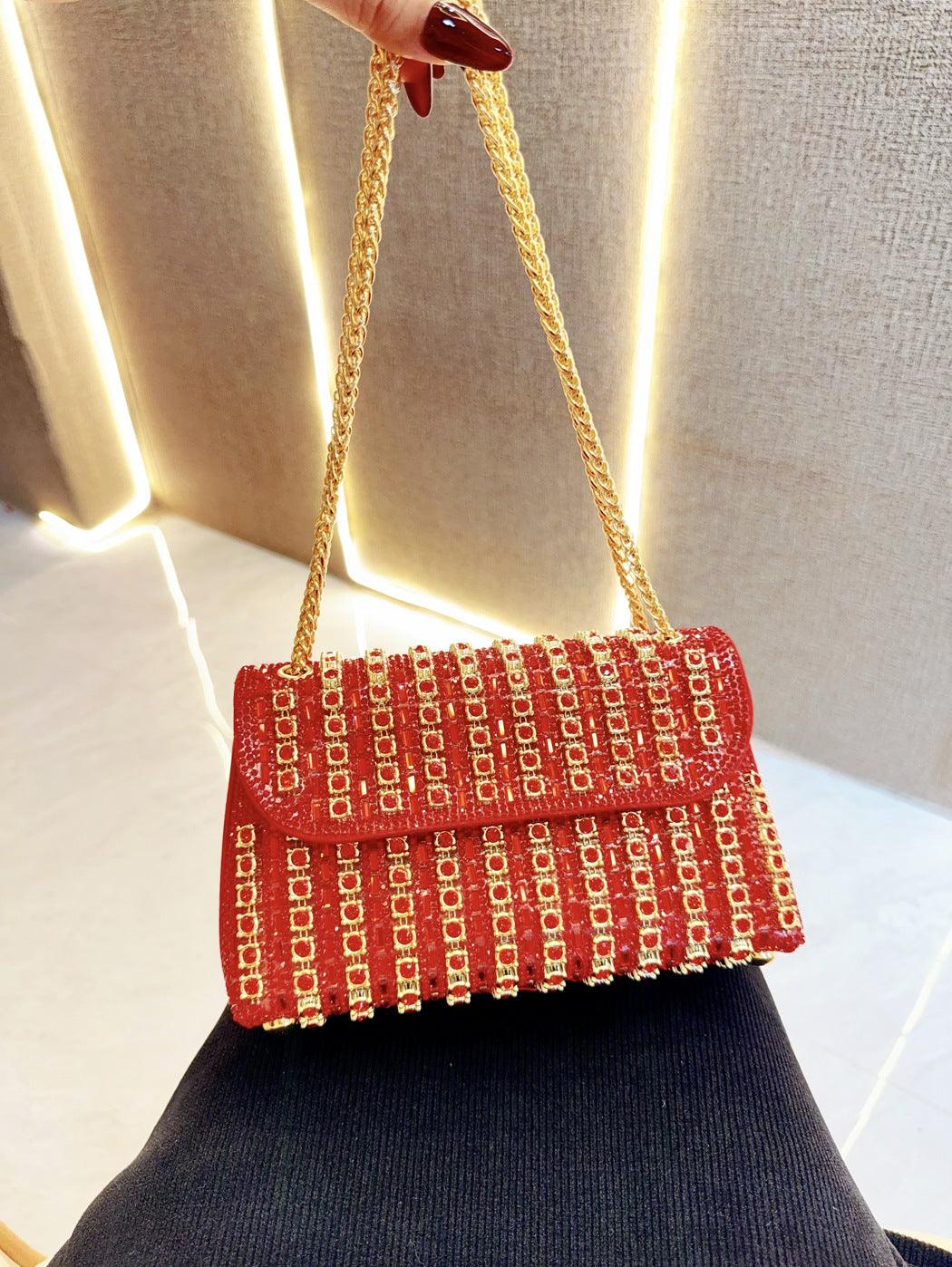 Vintage underarm bag Stylish rhinestone small bag Shoulder Bag Crossbody dinner bag 777753447631 - COCOMELODY
