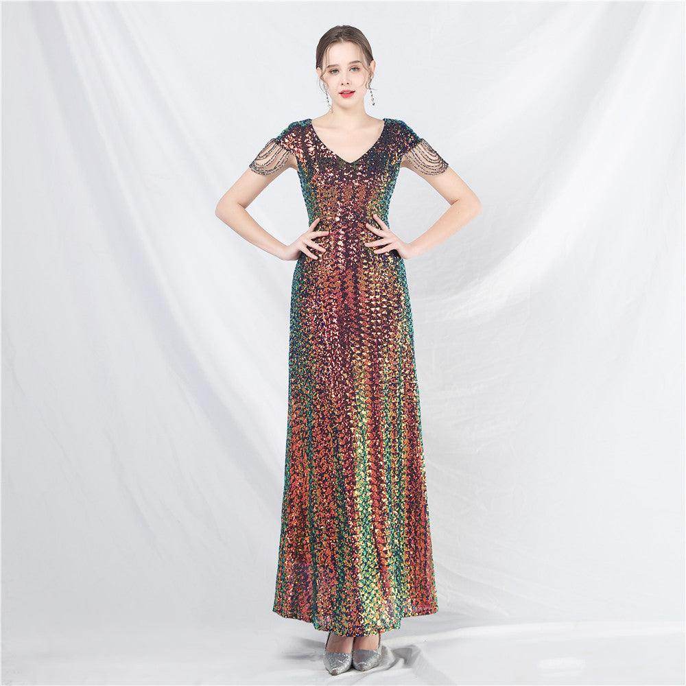 Trumpet-Mermaid Floor Length Sequins Dress 798985229504 - COCOMELODY