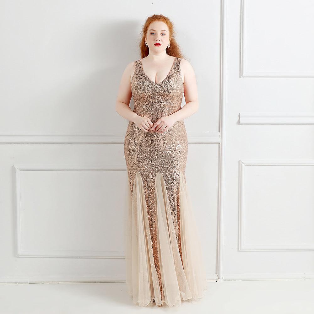 Sheath-column floor length sequined dress 646647576334 - COCOMELODY