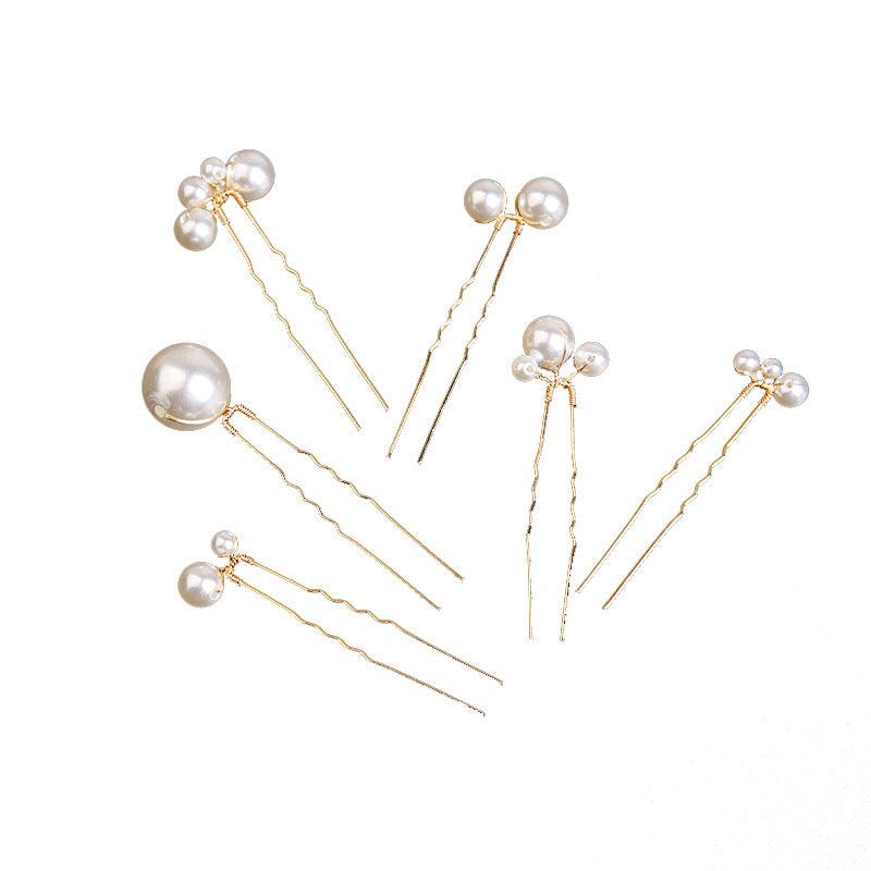 U-shaped Pearl Brida Hairpins 6 piece 684476301257 - COCOMELODY